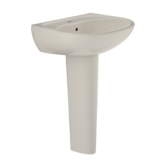 TOTO Supreme Oval Basin Pedestal Bathroom Sink with CeFiONtect for Single Hole Faucets, Sedona Beige - LPT241G#12
