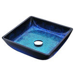 Viace Series Deco-Glass Vessel Sink in Blazing Blue