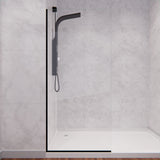 ANZZI SD-AZFL06001MB Veil Series 74" by 34" Framed Glass Shower Screen in Matte Black