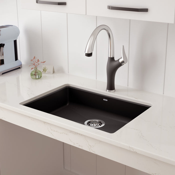 Blanco 442539 Precis SILGRANIT 25" ADA Single Bowl Undermount Kitchen Sink - Cinder