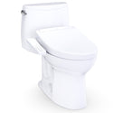 TOTO UltraMax WASHLET+ S2 One-Piece Elongated 1.6 GPF Universal Height Toilet with CEFIONTECT, Cotton White - MW6083346CSFG#01