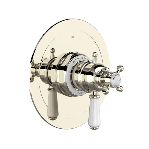 Rohl U.TEW23W1L-PN Perrin and Rowe Edwardian 1/2" Thermostatic and Pressure Balance Shower Trim