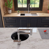 ALFI Brand AB3418SBUM-W White 33" Granite Composite Workstation Single Bowl Undermount Sink