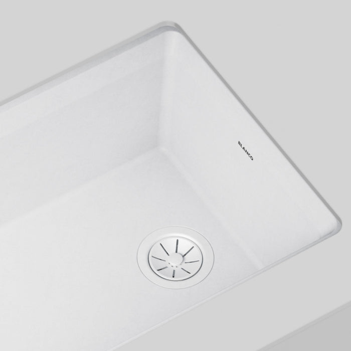 Blanco 222499 Essential Silgranit 3.5" Basket Strainer with Turn-to-Close - White