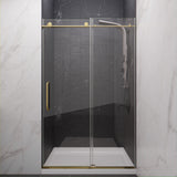 ANZZI SD-AZ8077-01BG Leon Series 48" by 76" Frameless Sliding Shower Door in Brushed Gold with Handle