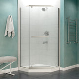 ANZZI SD-AZ056-01BN Castle Series 49" x 72" Semi-Frameless Shower Door in Brushed Nickel