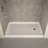 ANZZI SB-AZ04RD Tier 36 x 60" Right Drain Single Threshold Shower Base in White