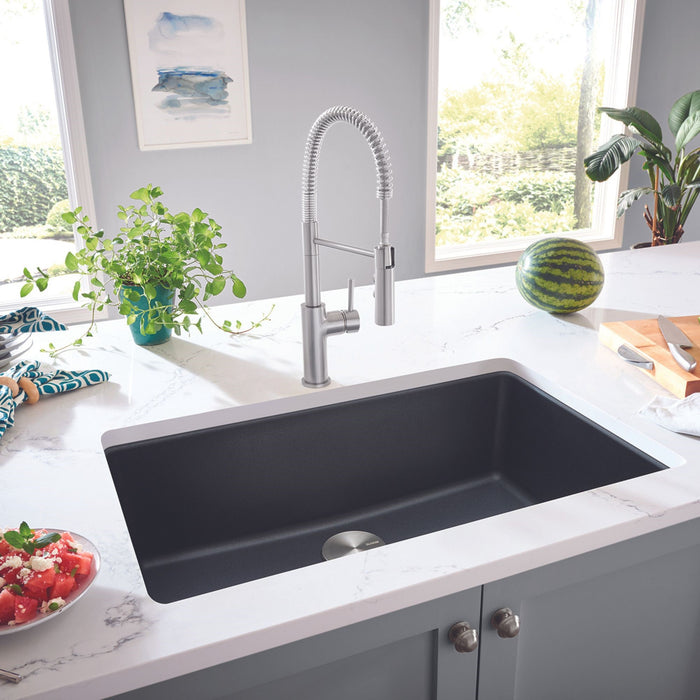 Blanco 443195 Liven SILGRANIT 33" Super Single Dual Mount Kitchen Sink - Anthracite