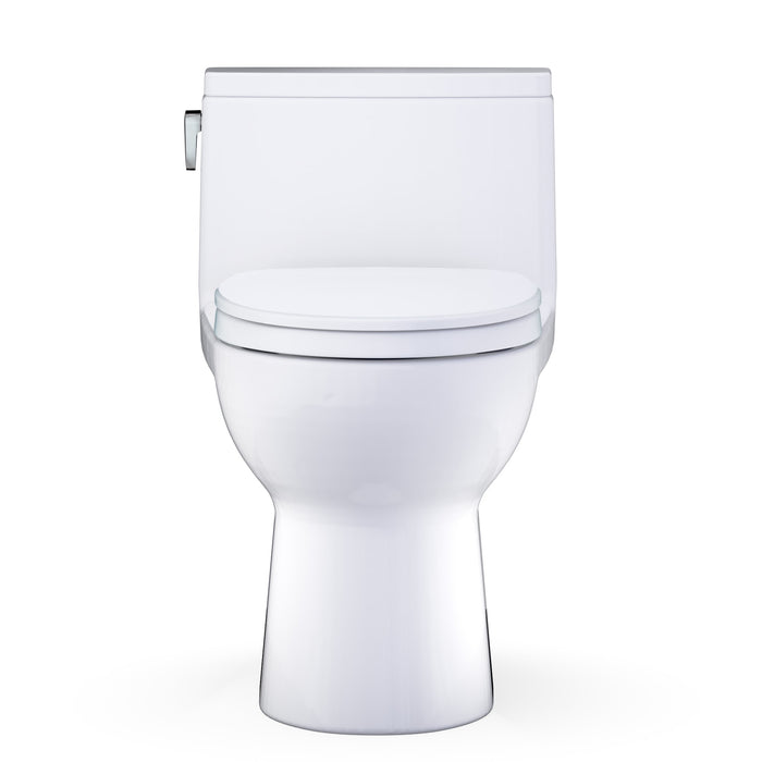 TOTO MS672124CEFG#01 Redington One-Piece Elongated 1.28 GPF Universal Height Toilet with Seat, Cotton White