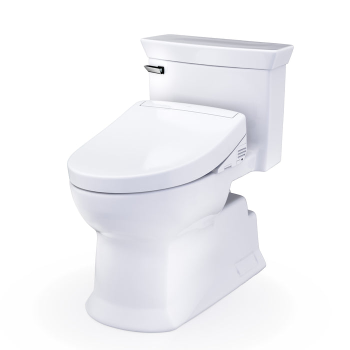 TOTO MW9643446CEFG#01 Washlet+ Soiree Elongated Universal Height Toilet with S5 Bidet Seat, Cotton White