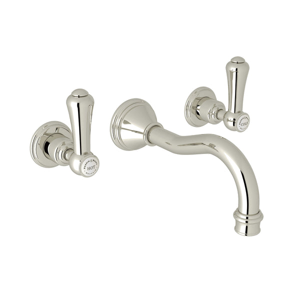 Rohl U.3793LSP-PN/TO-2 Perrin and Rowe Georgian Era Wall Mount Widespread Bathroom Faucet