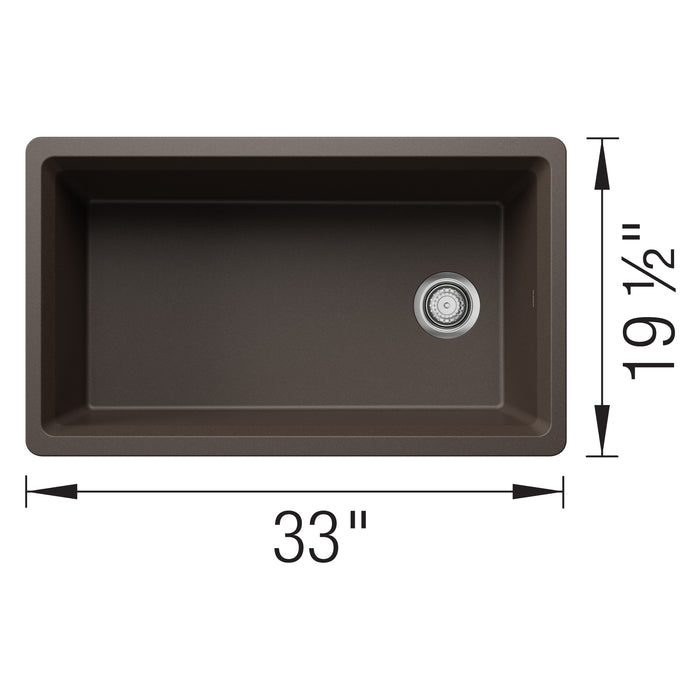 Blanco 443316 Inteos SILGRANIT 33" Single Bowl Undermount Workstation Kitchen Sink - Cafe