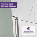 ANZZI SD05301BN-3260R 5 ft. Bathtub in White with 34" x 58" Frameless Tub Door in Brushed Nickel