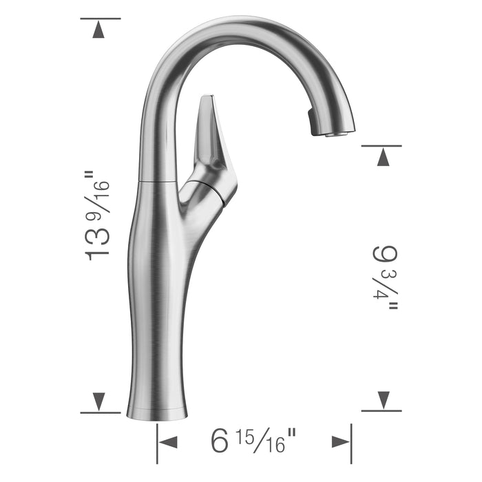 Blanco 526384 Artona Pull-Down Dual-Spray Bar Faucet - PVD Steel