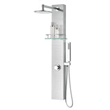 Coastal 44 in. Full Body Shower Panel with Heavy Rain Shower and Spray Wand in Brushed Steel