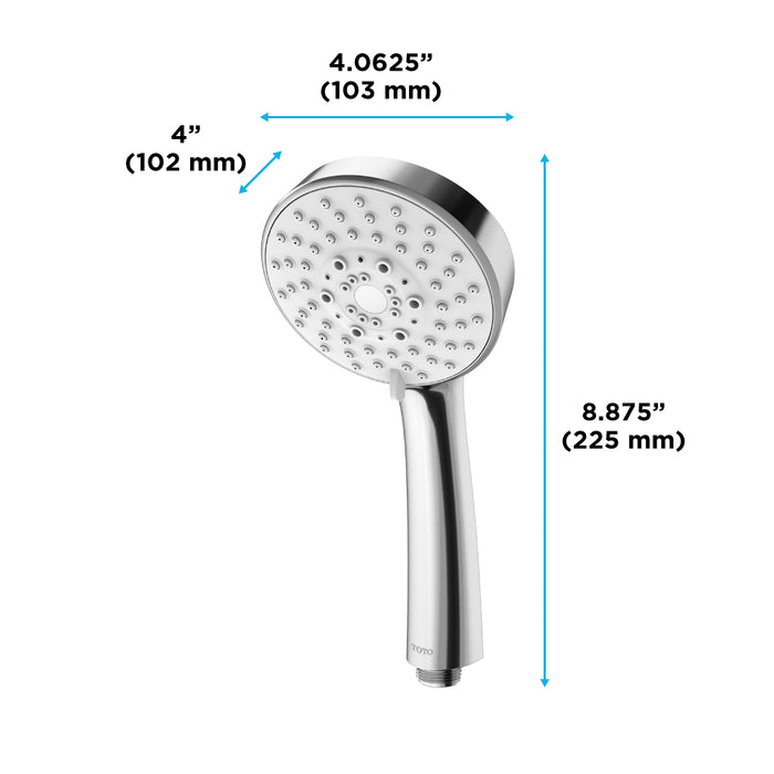 TOTO TBW01020U4#CP L Series 1.75 GPM Multifunction 4" Modern Round Handshower, Polished Chrome