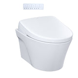 TOTO WASHLET+ AP Wall-Hung Elongated Toilet with S7A Contemporary Bidet Seat and DuoFit In-Wall 0.9 and 1.28 GPF Auto Dual-Flush Tank System, Matte Silver - CWT4264736CMFGA#MS