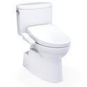 TOTO Washlet+ Vespin II Two-Piece Elongated 1.28 GPF Toilet and Washlet+ S2 Bidet Seat, Cotton White - MW4743346CEFG#01