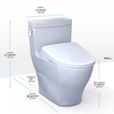 TOTO MW6244736CEFGA#01 WASHLET+ Legato One-Piece Toilet with Auto Flush S7A Bidet Seat, Cotton White