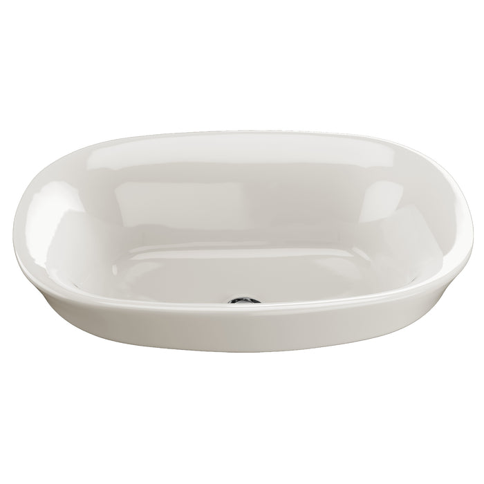 TOTO Maris Oval Semi-Recessed Vessel Bathroom Sink with CeFiONtect, Colonial White - LT480G#11