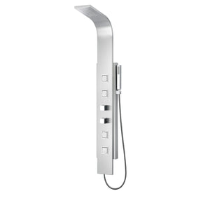 Visor 60 in. Full Body Shower Panel with Heavy Rain Shower and Spray Wand in Brushed Steel