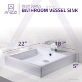 ANZZI LS-AZ124 Deux Series Ceramic Vessel Sink in White