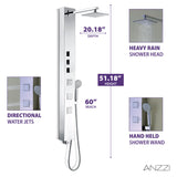 ANZZI SP-AZ015 Lann 53" 3-Jetted Full Body Shower Panel with Heavy Rain Showerhead and Spray Wand in Chrome