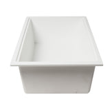 ALFI Brand AB3418SBUM-W White 33" Granite Composite Workstation Single Bowl Undermount Sink