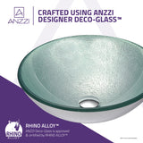 ANZZI LS-AZ055 Spirito Series Deco-Glass Vessel Sink in Churning Silver