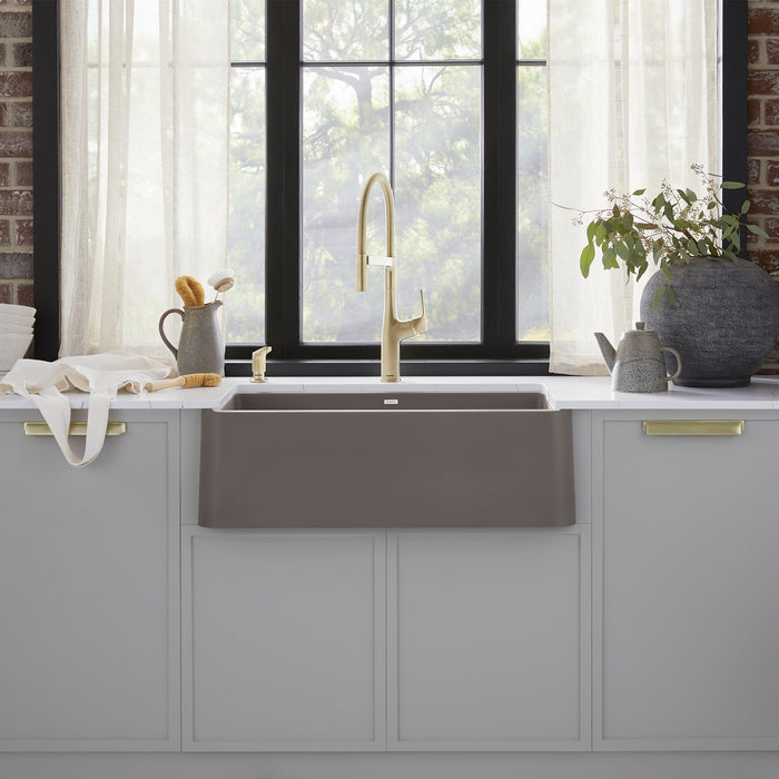 Blanco 443114 Ikon SILGRANIT 33" Single Bowl Apron-Front Farmhouse Sink - Volcano Gray