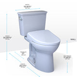TOTO MW7864736CEFGA#01 Drake Transitional WASHLET+ Two-Piece Toilet and S7A Bidet Seat with Auto Flush, Cotton White