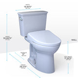 TOTO MW7864726CEFG#01 Drake Transitional Two-Piece Elongated Universal Height Toilet with S7 Bidet Seat