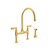 Rohl U.4719L-EG-2 Perrin and Rowe Georgian Era Bridge Kitchen Faucet with Sidespray