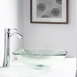 ANZZI LS-AZ8119 Story Series Deco-Glass Vessel Sink in Lustrous Clear