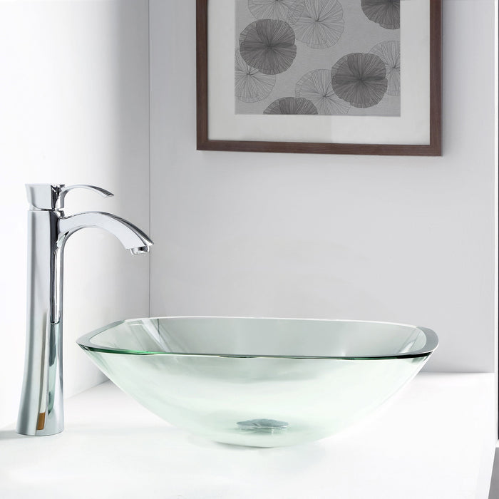 ANZZI LS-AZ074 Cadenza Series Deco-Glass Vessel Sink in Lustrous Clear