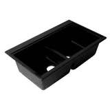 ALFI Brand AB3418DBUM-BLA Black 33" Granite Composite Workstation Double Bowl Undermount Sink