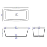 ALFI Brand ABCO71TUB 71" Solid Concrete Rectangular Freestanding Bathtub