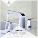 ANZZI L-AZ018 Pendant Series 8" Widespread 2-Handle Low-Arc Bathroom Faucet in Polished Chrome