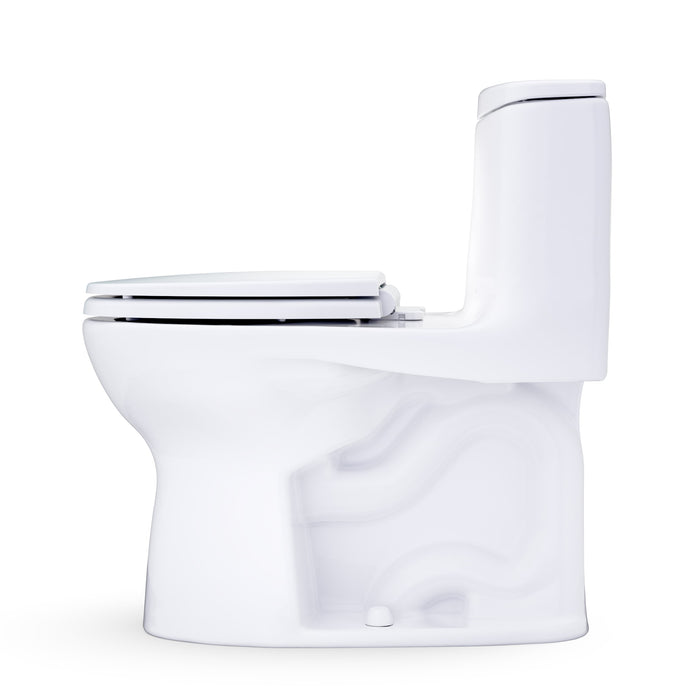 TOTO MS603113CEFG#01 UltraMax One-Piece Round 1.28 GPF Universal Height Toilet with Seat, Cotton White