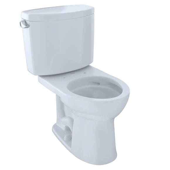 TOTO Drake II Two-Piece Round 1.28 GPF Universal Height Toilet with CEFIONTECT, Cotton White - CST453CEFG#01