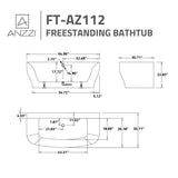 ANZZI FT-AZ112 Bank Series 5.41 ft. Freestanding Bathtub in White