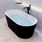 ANZZI FT-AZ098BK Chand 67" Acrylic Flatbottom Freestanding Bathtub in Black