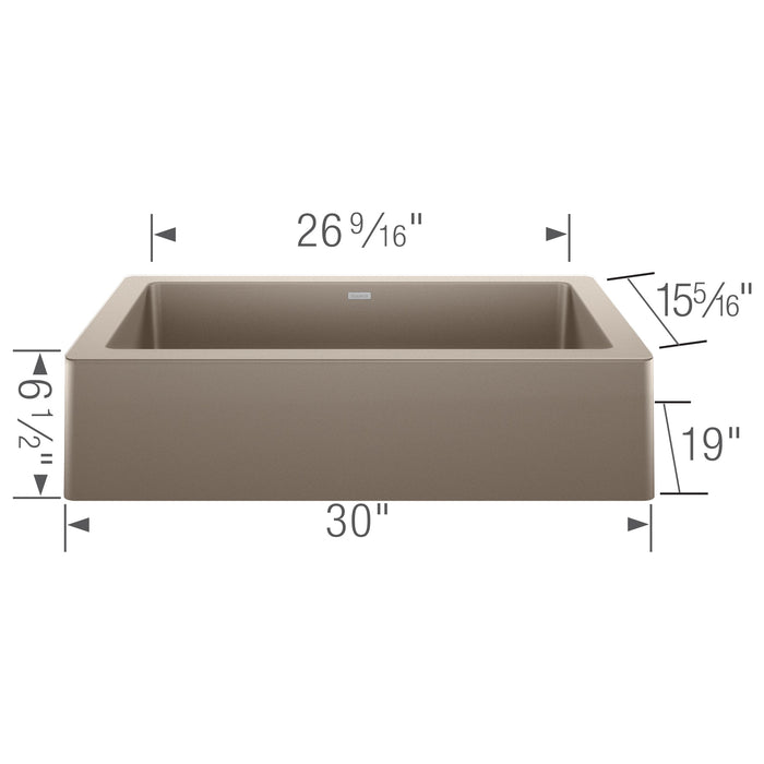 Blanco 526544 Vintera SILGRANIT 30" Single Bowl Apron-Front Farmhouse Sink - Truffle