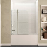 ANZZI SD05401BN-3060L 5 ft. Bathtub in White with 48" x 58" Frameless Tub Door in Brushed Nickel