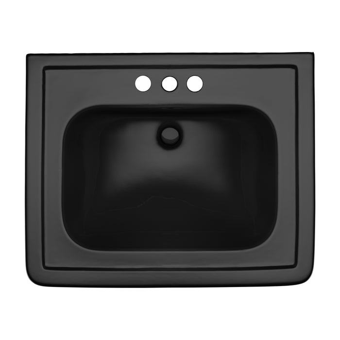 TOTO LPT530.4N#51 Promenade 27-1/2" x 22-1/4" Pedestal Bathroom Sink for 4" Center Faucets, Ebony