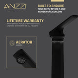 ANZZI L-AZ904MB Single Handle Single Hole Bathroom Vessel Sink Faucet With Pop-up Drain in Matte Black