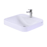 TOTO LT415G#01 Arvina Rectangular 20" Bathroom Sink with CEFIONTECT for Single Hole Faucets, Cotton White