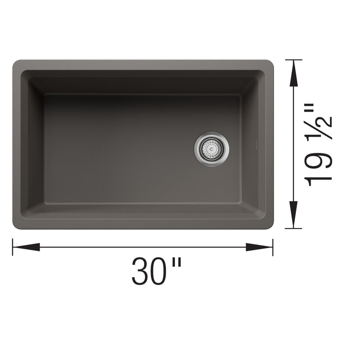 Blanco 443309 Inteos SILGRANIT 30" Single Bowl Undermount Workstation Kitchen Sink - Volcano Gray