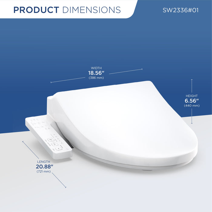 TOTO SW2336#01 WASHLET KS2 Bidet Toilet Seat with Instant Water Heating, Elongated, Cotton White