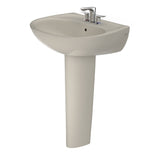 TOTO LPT241.4G#03 Supreme Oval Pedestal Bathroom Sink with CeFiONtect for 4" Center Faucets, Bone